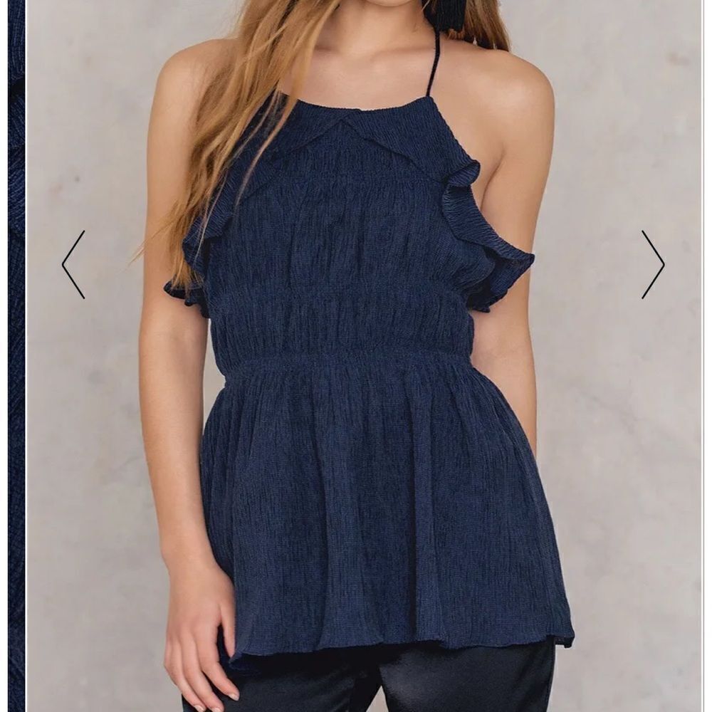 NWT Moon River Navy Blue T-Back Halter Tank Top Size: L - Picture 2 of 13